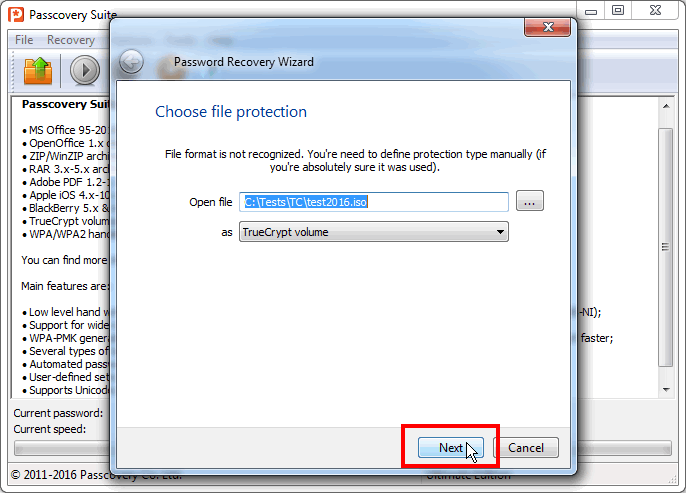 Attack on TrueCrypt password from command-line. Step 1