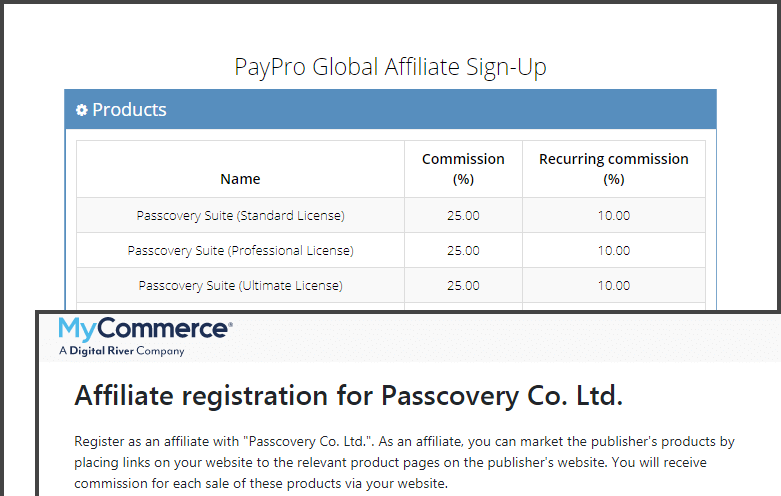Promote Passcovery for a percentage of sales