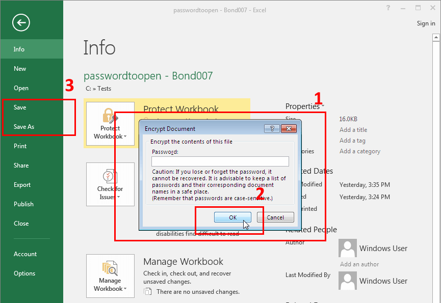 Unlocking Excel files using password