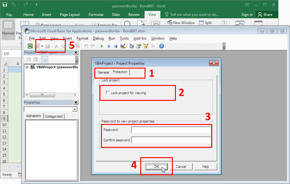 Microsoft Excel 2016-2019. Removing VBA password protection