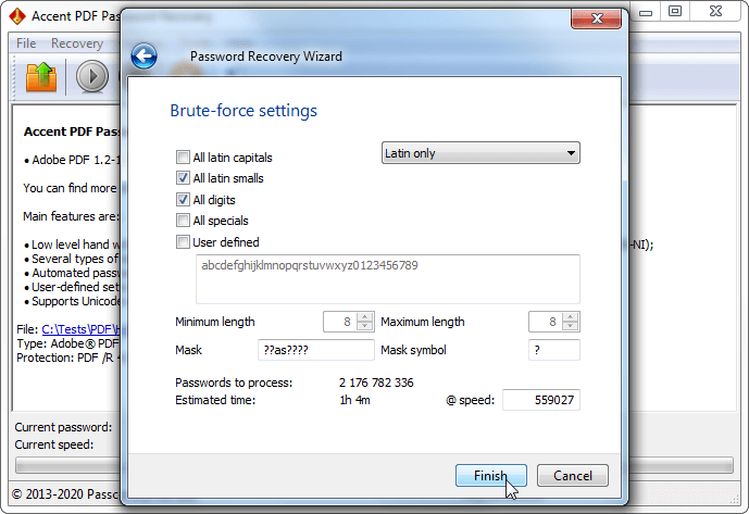 Brute force attack settings in AccentPPR