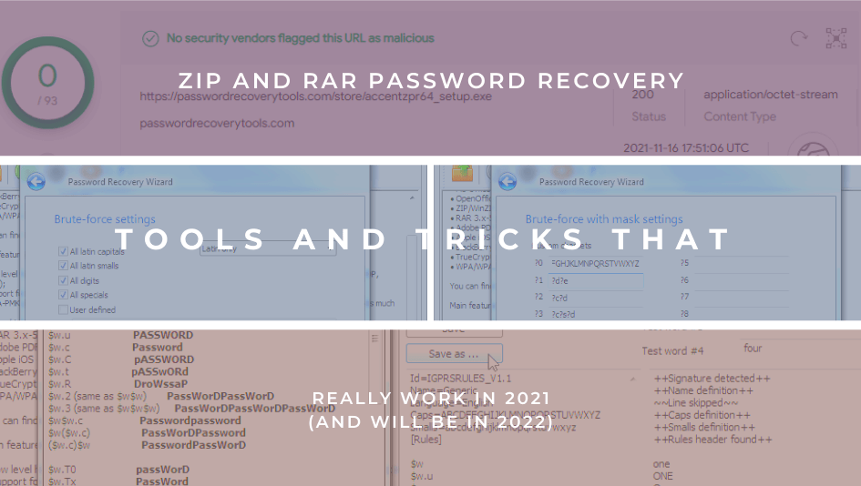 Программы для восстановления Zip/RAR паролей от Пасковери