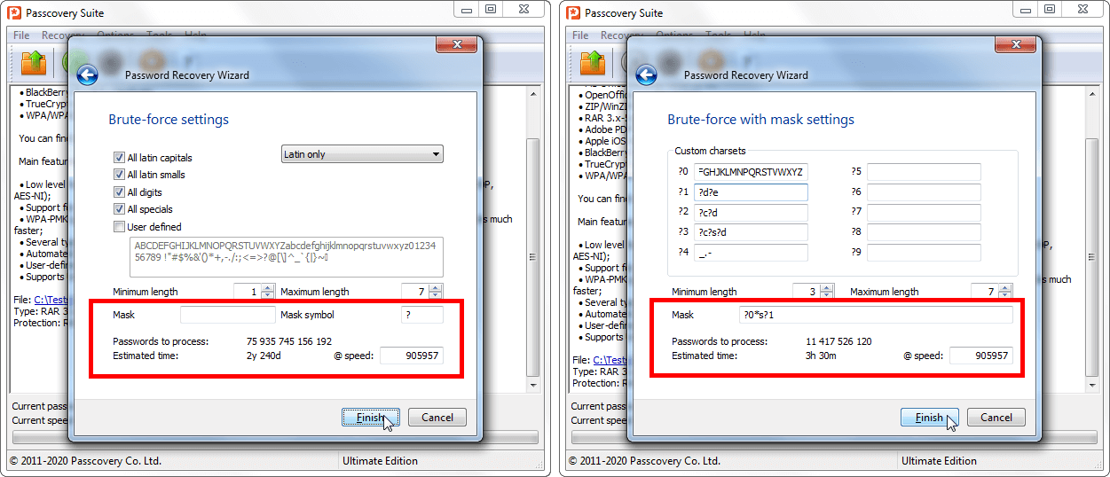 Positional mask for manipulating the verification range in Passcovery 