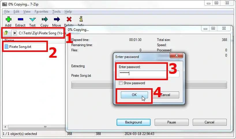 7-Zip: Four Steps to Accessing a File in an Encrypted ZIP Archive