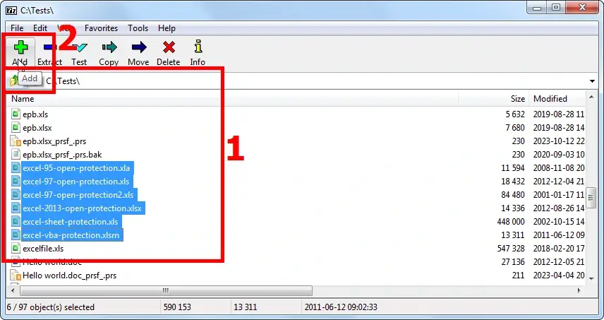 7-Zip: Interface for Creating a ZIP Archive