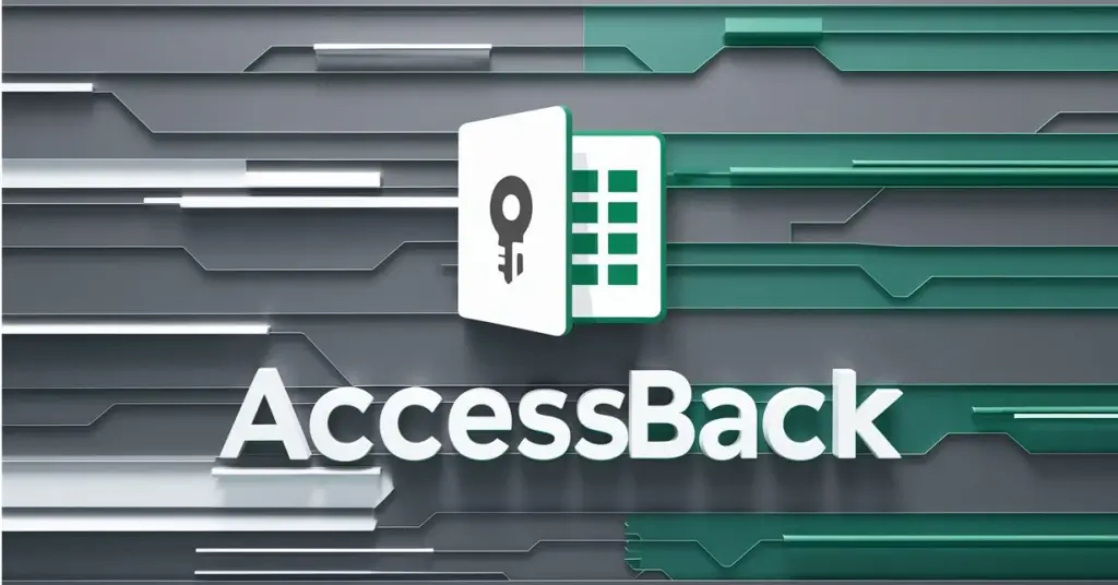 AccessBack logo with an Excel spreadsheet icon and a key
