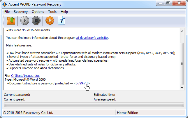 word file password recovery