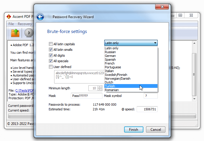 Brute force attack settings in AccentPPR