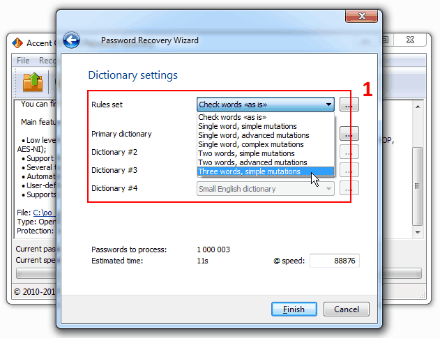 Preconfigured password mutation rules