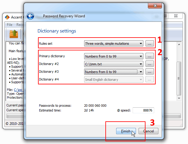 Gluing three dictionaries in AccentOPR