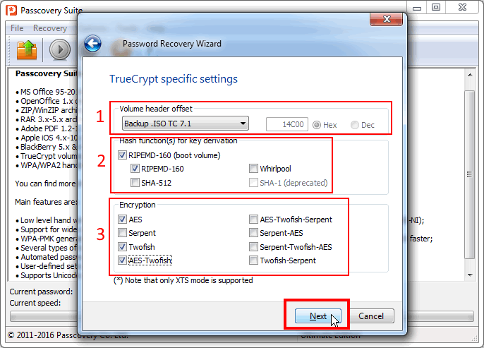 Attack on TrueCrypt password from command-line. Step 2