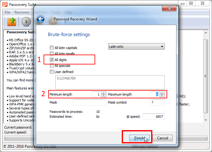 Attack on TrueCrypt password from command-line. Step 3