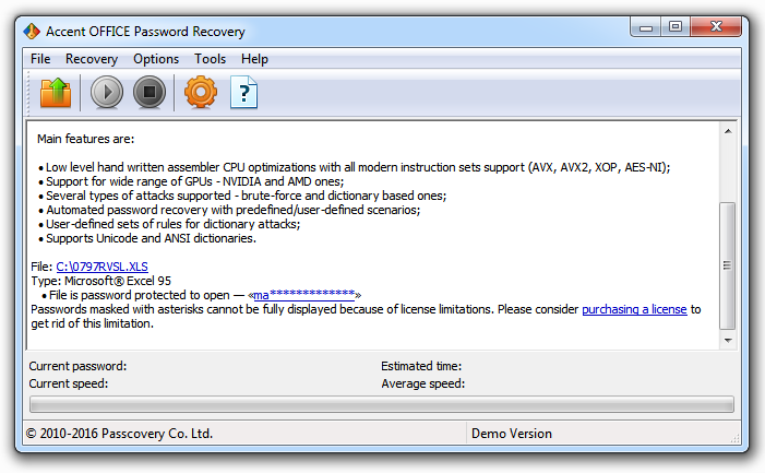 demo version of the AccentOPR displays first two symbols