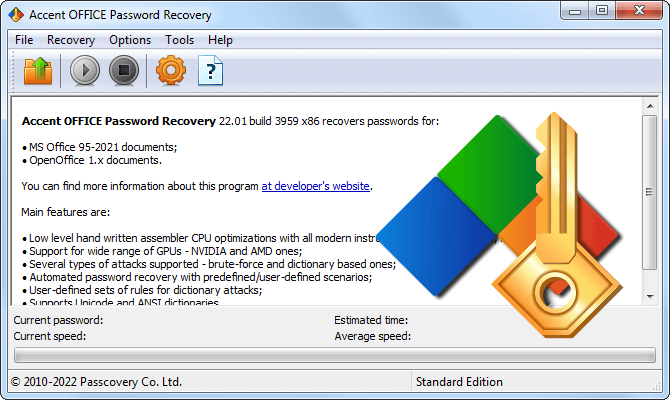 Accent OFFICE Password Recovery for Microsoft Office && OpenOffice/LibreOffice passwords